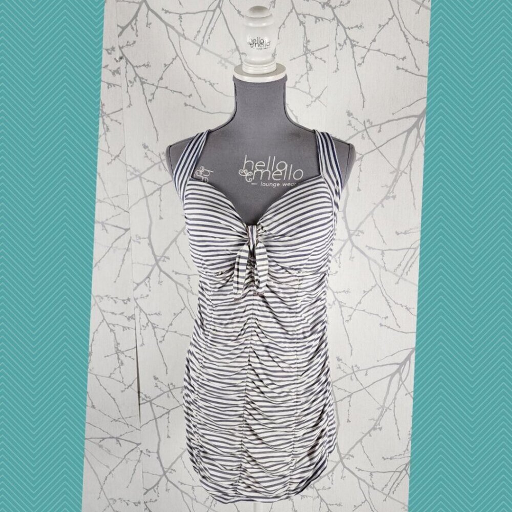 Seafolly Blue Striped Ruched Front Tankini